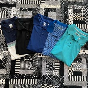 👕 Bundle of 5 nice quality 2X Men’s polos (blue/black/teal)